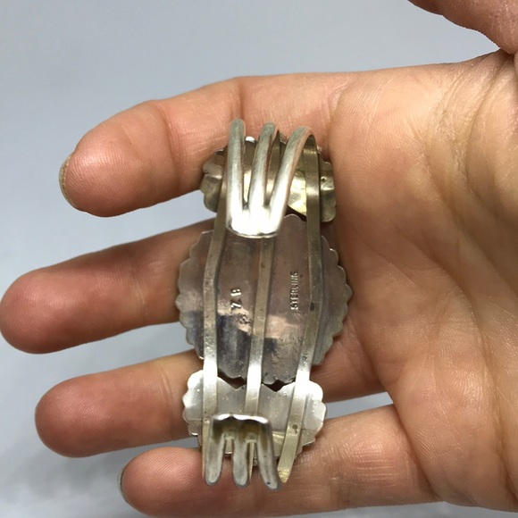 Zuni Turquoise and Sterling Silver Bracelet - Picture 10 of 10